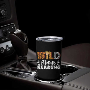 Wild About Reading Tumbler Cup Cute Animal Print Reading Lover Kids Teachers TS10 Print Your Wear