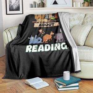 Wild About Reading Throw Blanket Cute Animal Book Lover Kids Teachers TS10 Print Your Wear