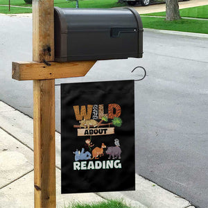 Wild About Reading Garden Flag Cute Animal Book Lover Kids Teachers TS10 Print Your Wear