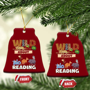 Wild About Reading Ceramic Ornament Cute Animal Book Lover Kids Teachers TS10 Print Your Wear