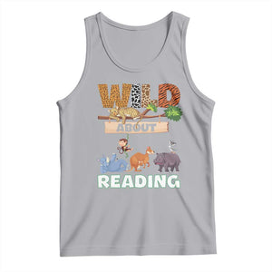 Wild About Reading Tank Top Cute Animal Book Lover Kids Teachers TS10 Athletic Heather Print Your Wear