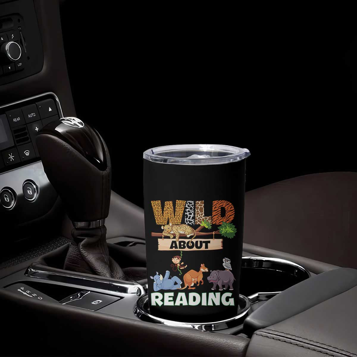 Wild About Reading Tumbler Cup Cute Animal Book Lover Kids Teachers TS10 Print Your Wear