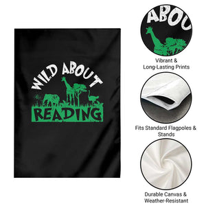 Wild About Reading Garden Flag Cute Safari Animal Reading Shirt Preschool Kindergarten TS10 Print Your Wear
