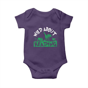 Wild About Reading Baby Onesie Cute Safari Animal Reading Shirt Preschool Kindergarten TS10 Purple Print Your Wear
