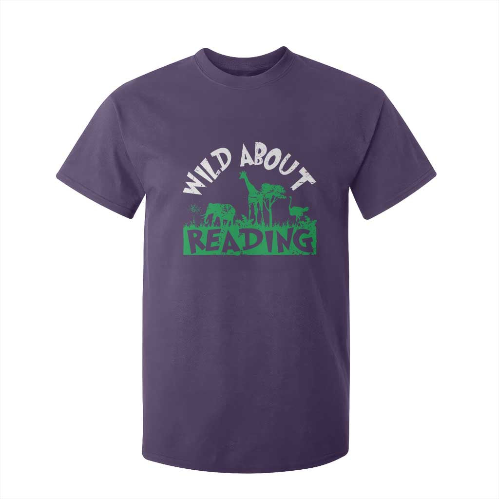 Wild About Reading T Shirt For Kid Cute Safari Animal Reading Shirt Preschool Kindergarten TS10 Purple Print Your Wear