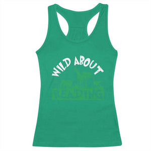 Wild About Reading Racerback Tank Top Cute Safari Animal Reading Shirt Preschool Kindergarten TS10 Irish Green Print Your Wear