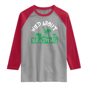 Wild About Reading Raglan Shirt Cute Safari Animal Reading Shirt Preschool Kindergarten TS10 Sport Gray Red Print Your Wear