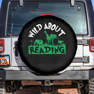 Wild About Reading Spare Tire Cover Cute Safari Animal Reading Shirt Preschool Kindergarten TS10 No hole Black Print Your Wear