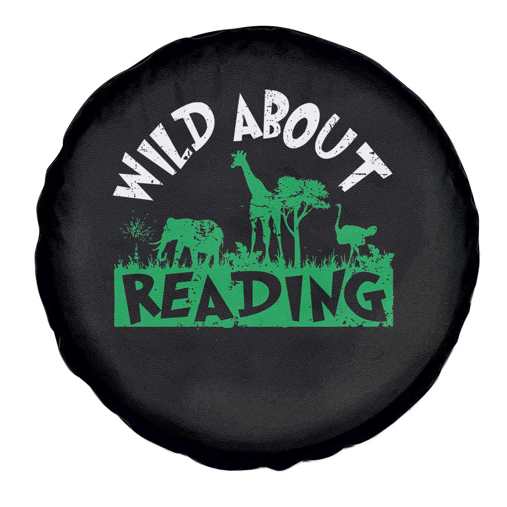 Wild About Reading Spare Tire Cover Cute Safari Animal Reading Shirt Preschool Kindergarten TS10 Print Your Wear