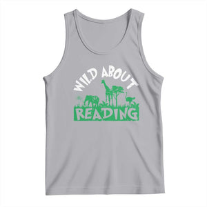 Wild About Reading Tank Top Cute Safari Animal Reading Shirt Preschool Kindergarten TS10 Athletic Heather Print Your Wear