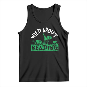 Wild About Reading Tank Top Cute Safari Animal Reading Shirt Preschool Kindergarten TS10 Black Print Your Wear