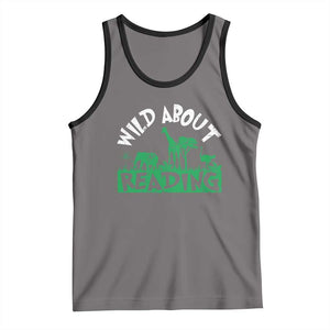 Wild About Reading Tank Top Cute Safari Animal Reading Shirt Preschool Kindergarten TS10 Deep Heather Black Print Your Wear