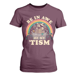 Autism Funny Be In Awe Of My 'Tism Meme Autistic Raccoon T Shirt For Women TS10 Maroon Print Your Wear