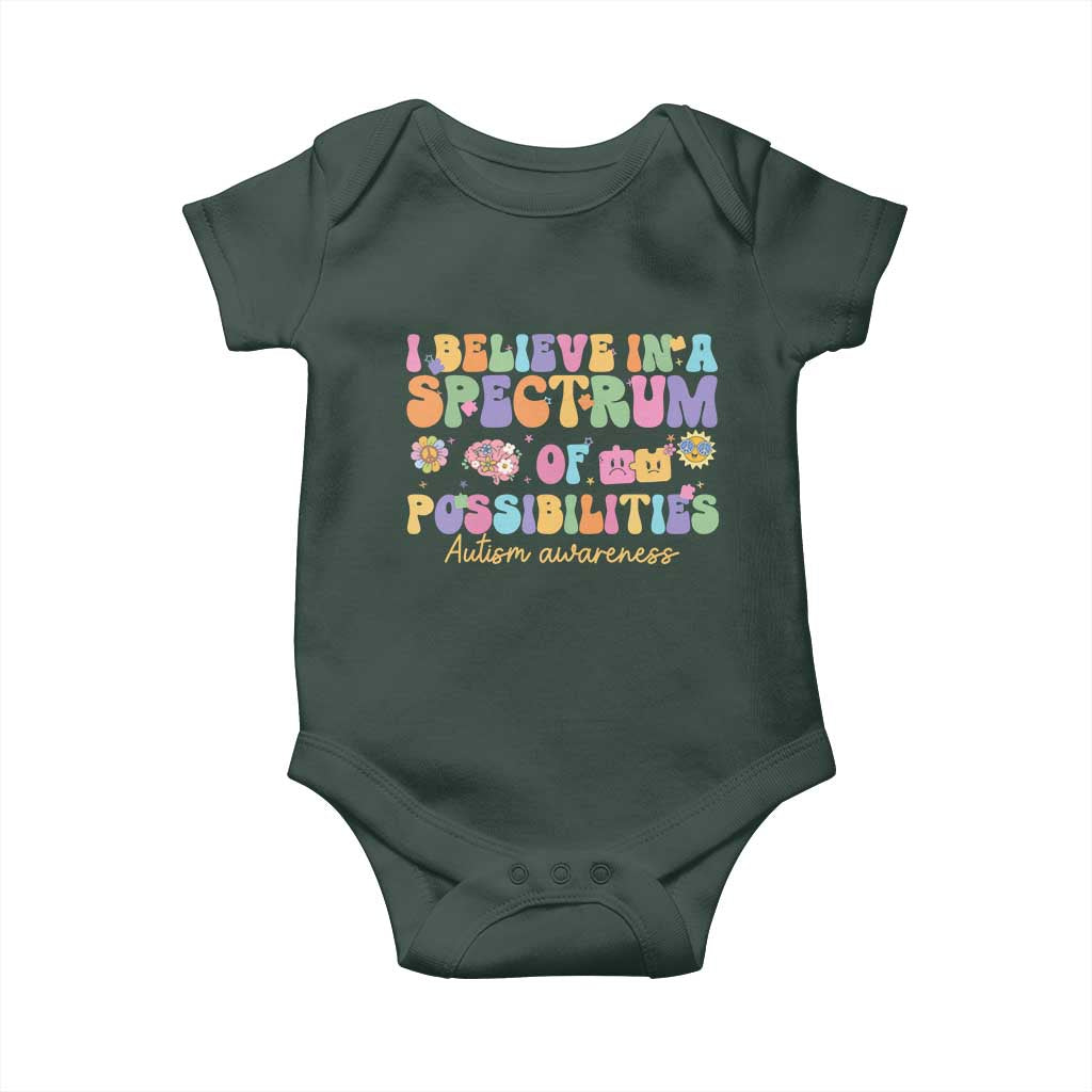 I Believe In A Spectrum Of Possibilities Autism awareness Baby Onesie Neurodiversity SPED Teacher Gift TS10 Print Your Wear
