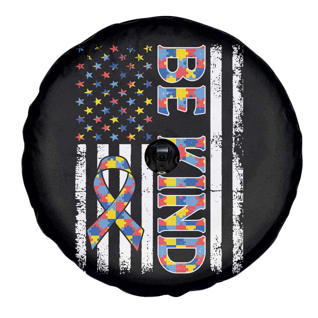 Be Kind Autism Spare Tire Cover USA flag Autistic Support TS10 Print Your Wear