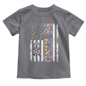 Be Kind Autism Toddler T Shirt USA flag Autistic Support TS10 Charcoal Print Your Wear