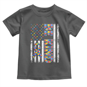 Be Kind Autism Toddler T Shirt USA flag Autistic Support TS10 Dark Heather Print Your Wear
