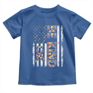 Be Kind Autism Toddler T Shirt USA flag Autistic Support TS10 Royal Blue Print Your Wear