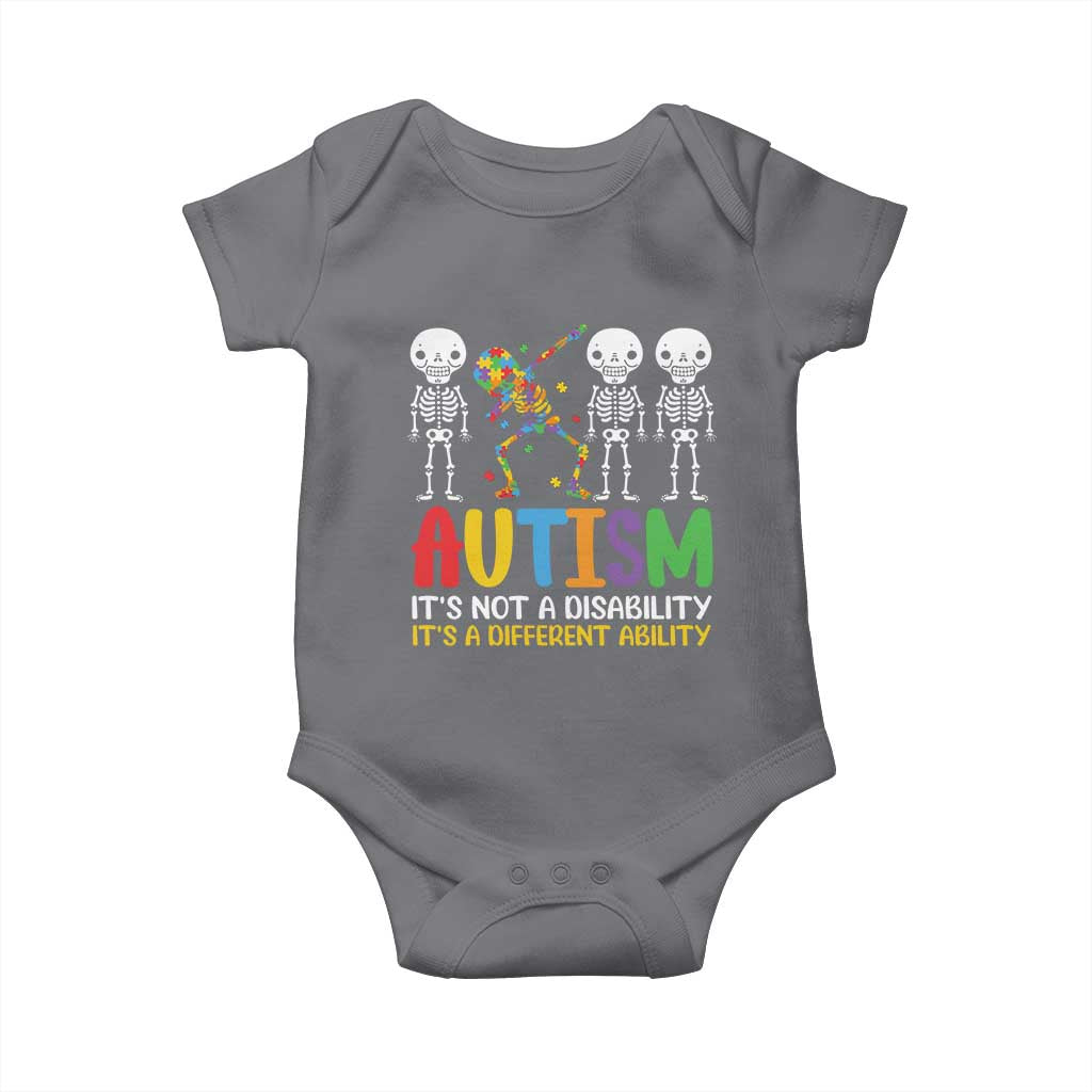 Autism Awareness Baby Onesie Skeleton Dabbing Autistic Kids TS10 Charcoal Print Your Wear