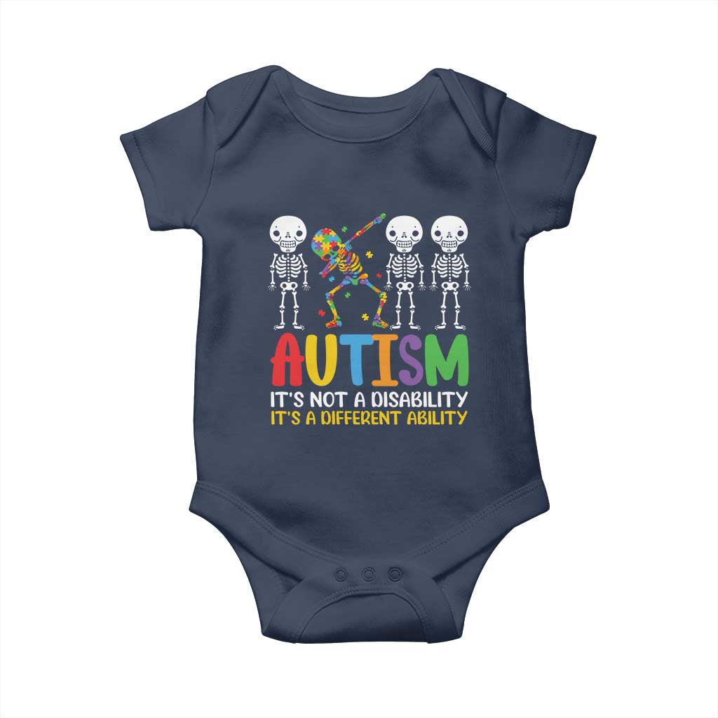 Autism Awareness Baby Onesie Skeleton Dabbing Autistic Kids TS10 Navy Print Your Wear