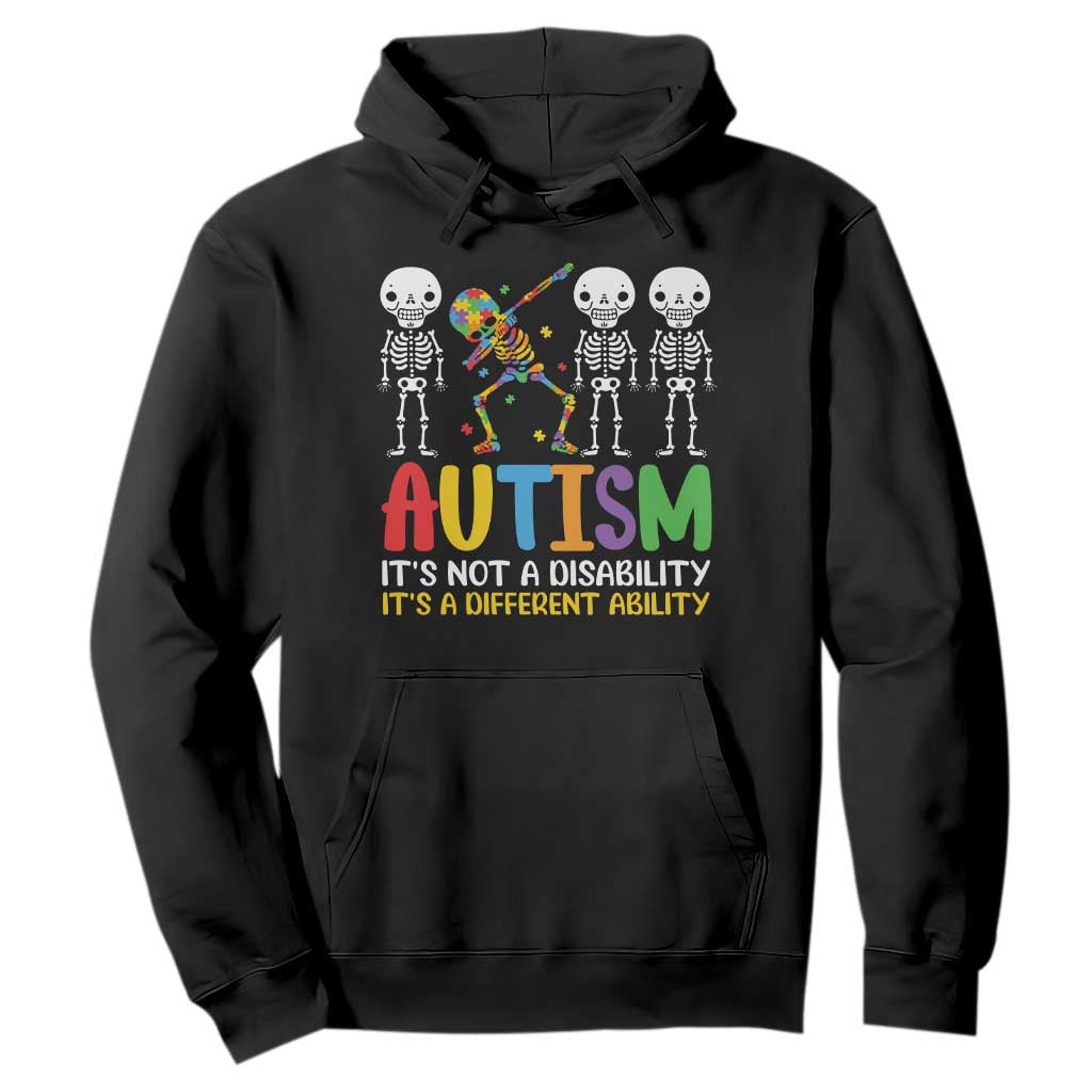 Autism Awareness Hoodie Skeleton Dabbing Autistic Kids TS10 Black Print Your Wear