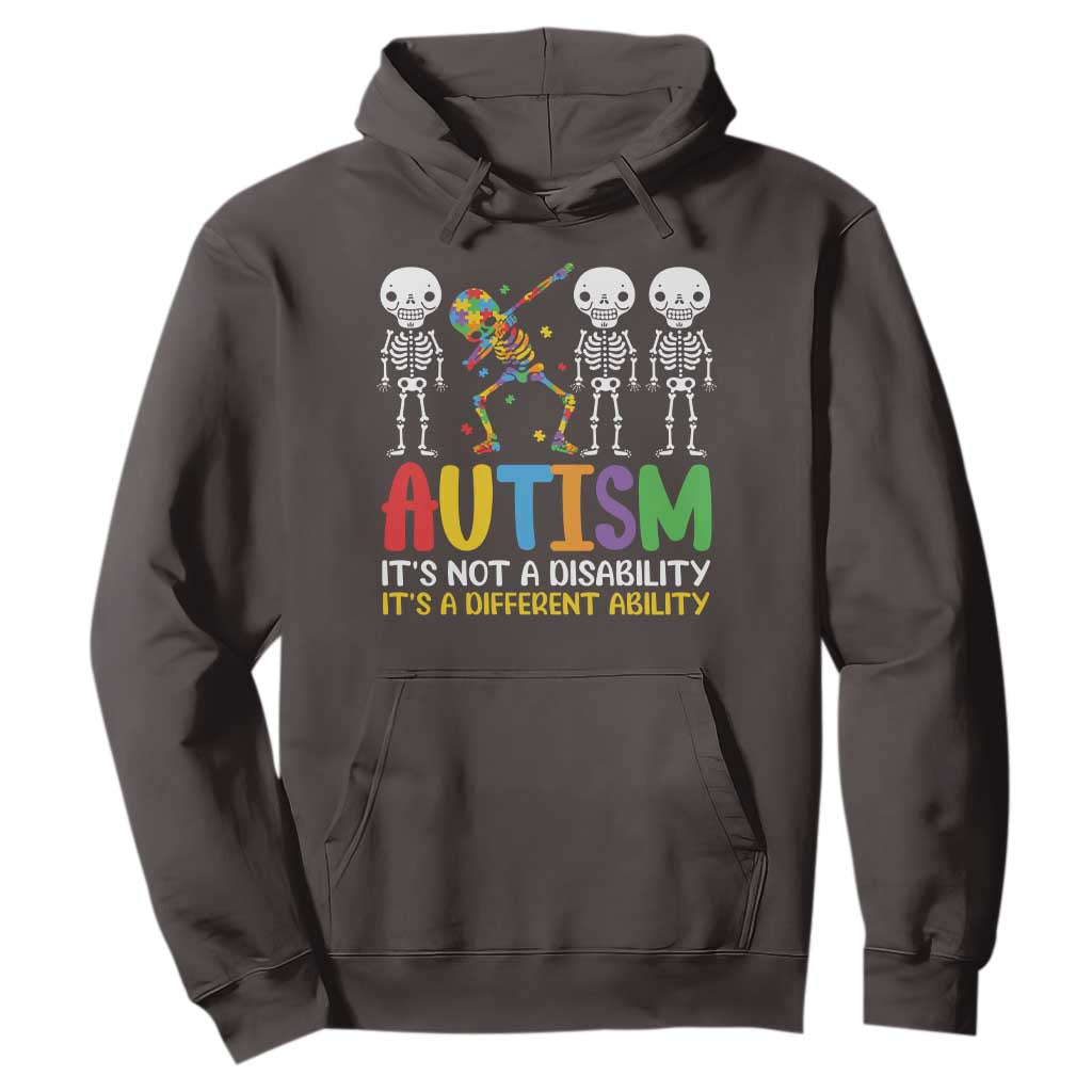 Autism Awareness Hoodie Skeleton Dabbing Autistic Kids TS10 Dark Chocolate Print Your Wear