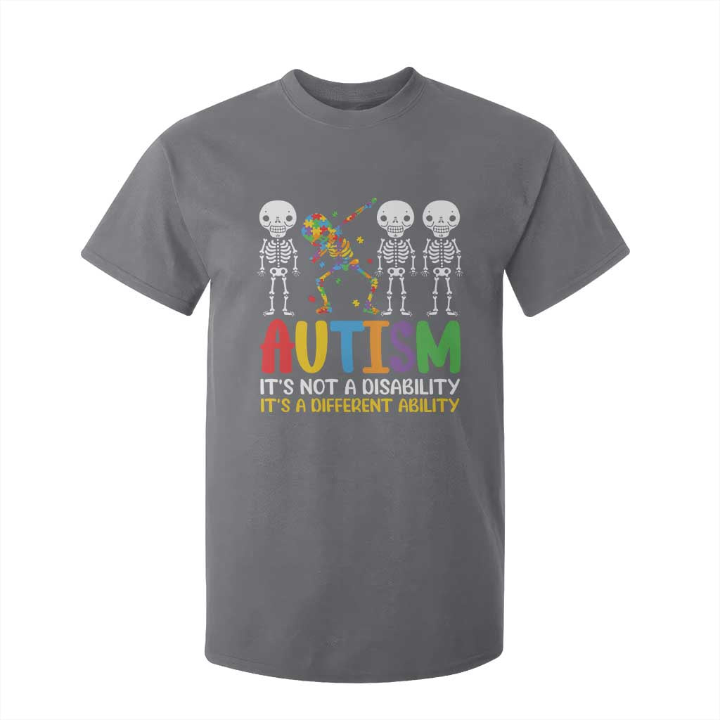 Autism Awareness T Shirt For Kid Skeleton Dabbing Autistic Kids TS10 Charcoal Print Your Wear