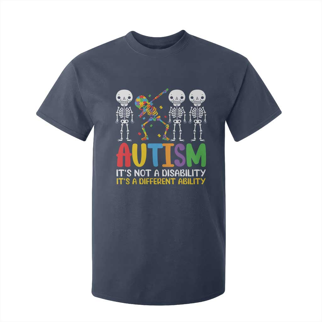 Autism Awareness T Shirt For Kid Skeleton Dabbing Autistic Kids TS10 Navy Print Your Wear