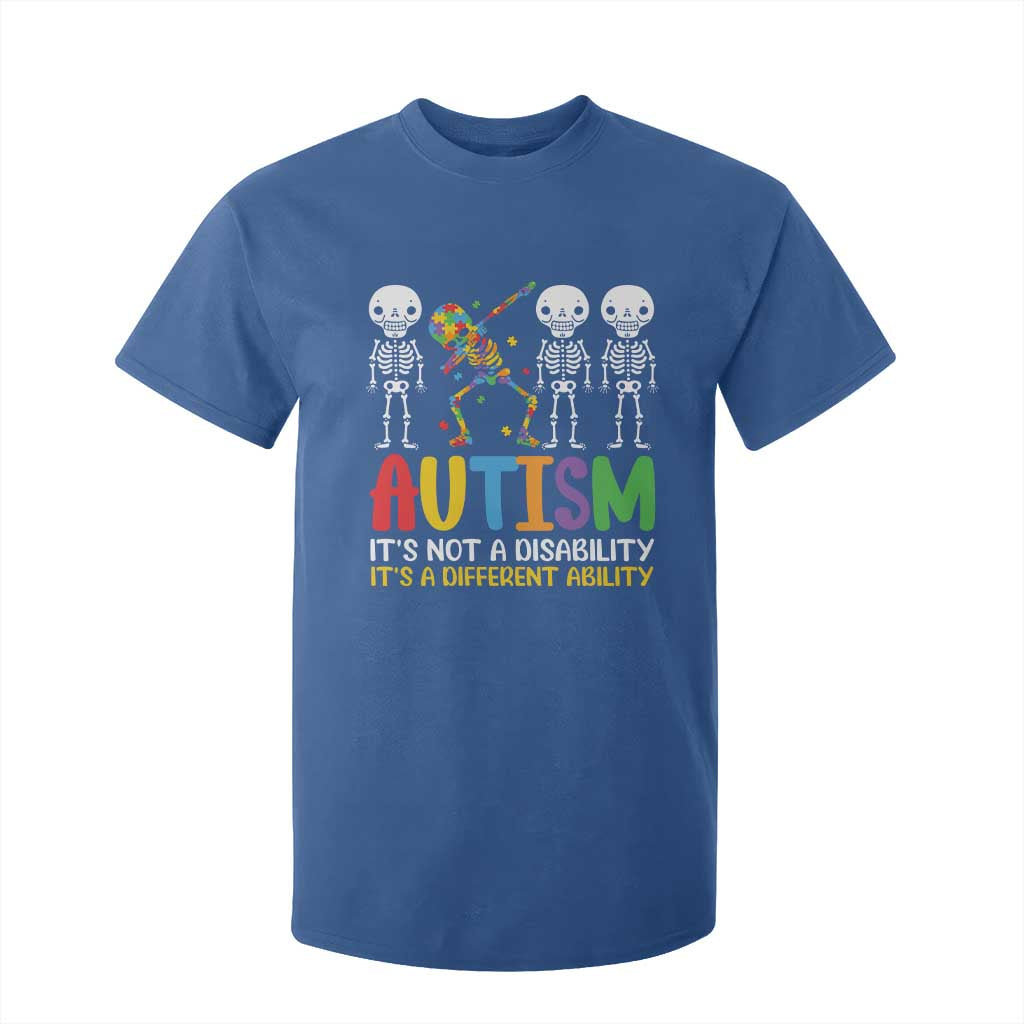 Autism Awareness T Shirt For Kid Skeleton Dabbing Autistic Kids TS10 Royal Blue Print Your Wear
