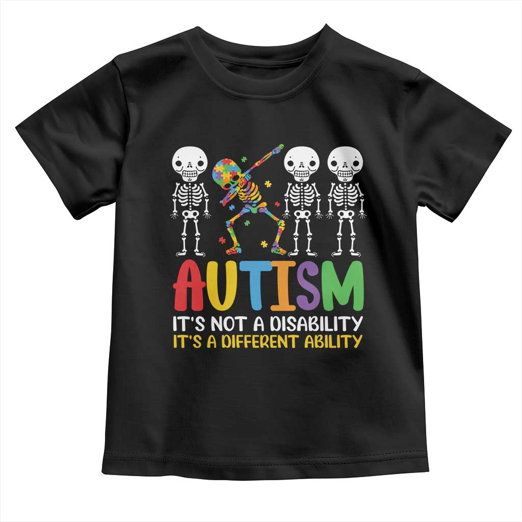 Autism Awareness Toddler T Shirt Skeleton Dabbing Autistic Kids TS10 Black Print Your Wear