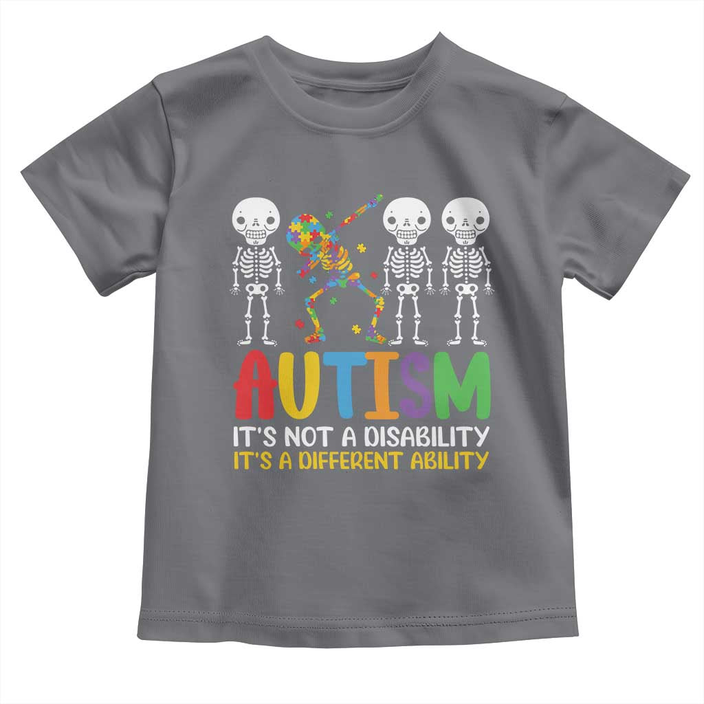 Autism Awareness Toddler T Shirt Skeleton Dabbing Autistic Kids TS10 Charcoal Print Your Wear