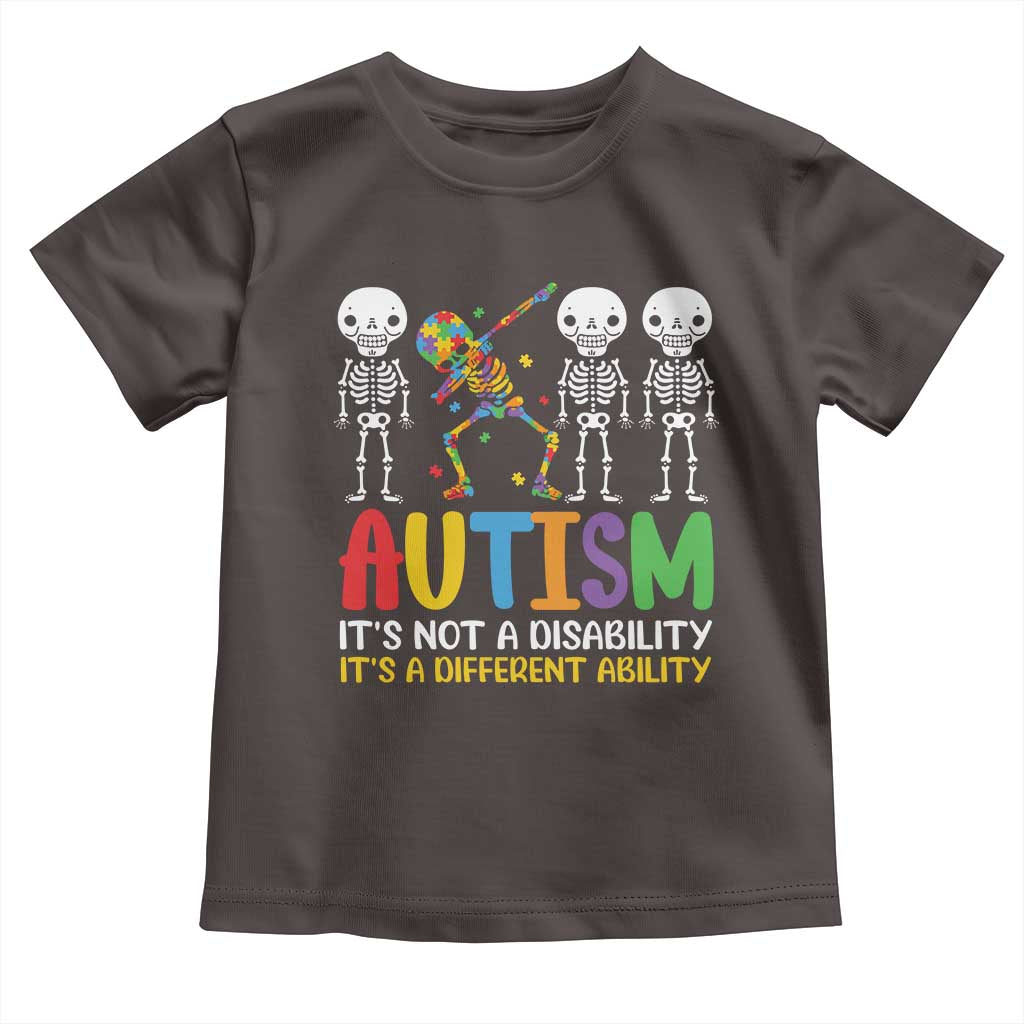 Autism Awareness Toddler T Shirt Skeleton Dabbing Autistic Kids TS10 Dark Chocolate Print Your Wear