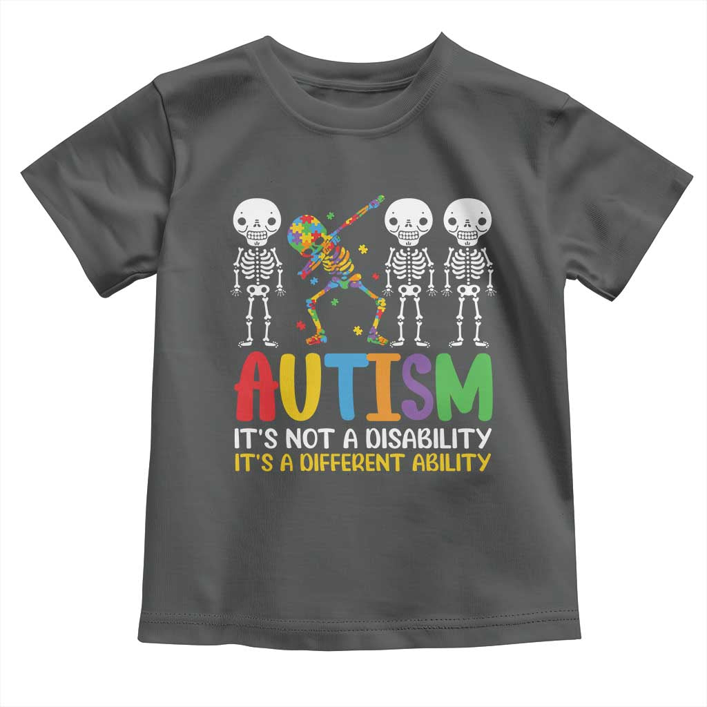 Autism Awareness Toddler T Shirt Skeleton Dabbing Autistic Kids TS10 Dark Heather Print Your Wear