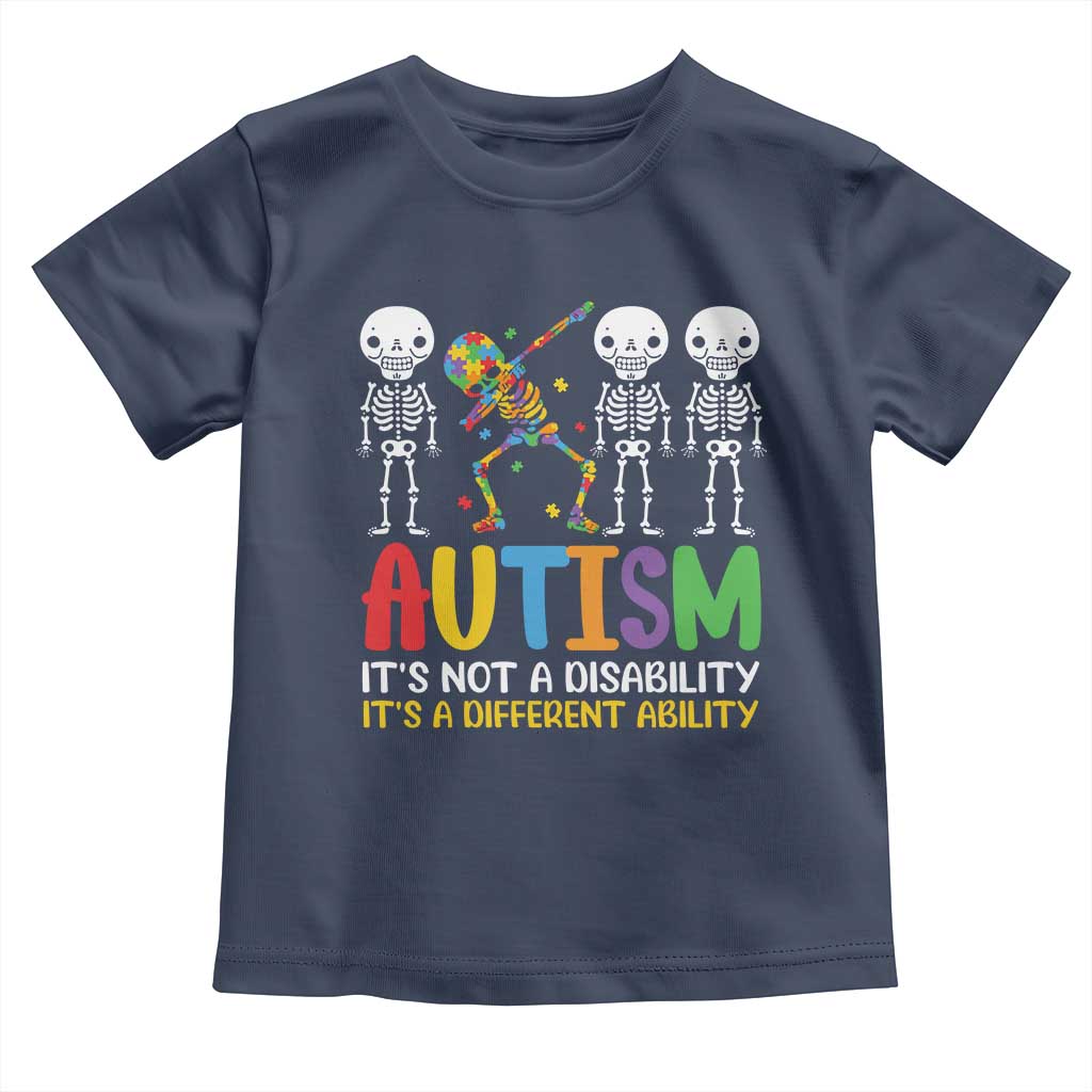 Autism Awareness Toddler T Shirt Skeleton Dabbing Autistic Kids TS10 Navy Print Your Wear