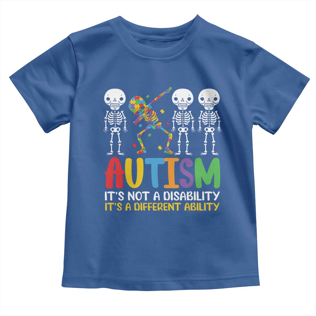 Autism Awareness Toddler T Shirt Skeleton Dabbing Autistic Kids TS10 Royal Blue Print Your Wear