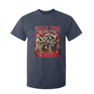 Autism Funny T Shirt For Kid Rizz Em With The Tism Meme Autistic Racoon TS10 Navy Print Your Wear