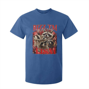 Autism Funny T Shirt For Kid Rizz Em With The Tism Meme Autistic Racoon TS10 Royal Blue Print Your Wear