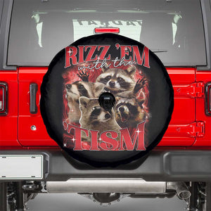 Autism Funny Spare Tire Cover Rizz Em With The Tism Meme Autistic Racoon TS10 Black Print Your Wear