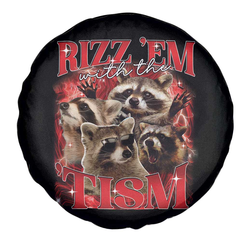 Autism Funny Spare Tire Cover Rizz Em With The Tism Meme Autistic Racoon TS10 Print Your Wear