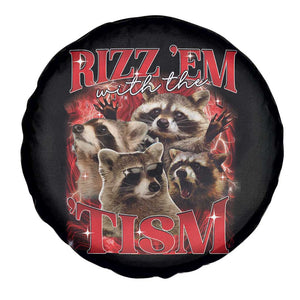 Autism Funny Spare Tire Cover Rizz Em With The Tism Meme Autistic Racoon TS10 Print Your Wear