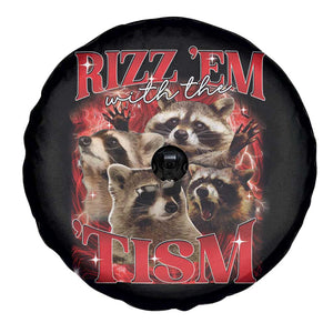 Autism Funny Spare Tire Cover Rizz Em With The Tism Meme Autistic Racoon TS10 Print Your Wear