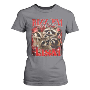 Autism Funny T Shirt For Women Rizz Em With The Tism Meme Autistic Racoon TS10 Charcoal Print Your Wear