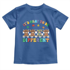 Its Okay To Be Different Autism Awareness Toddler T Shirt Autistic Cow Positivity Vibe TS10 Royal Blue Print Your Wear