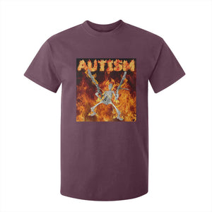 Autism Skeleton Meme T Shirt For Kid TS10 Maroon Print Your Wear