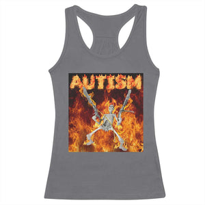 Autism Skeleton Meme Racerback Tank Top TS10 Charcoal Print Your Wear