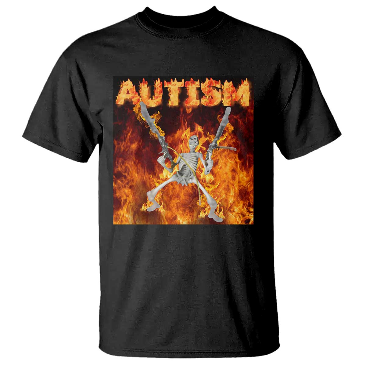 Autism Skeleton Meme T Shirt TS10 Black Print Your Wear