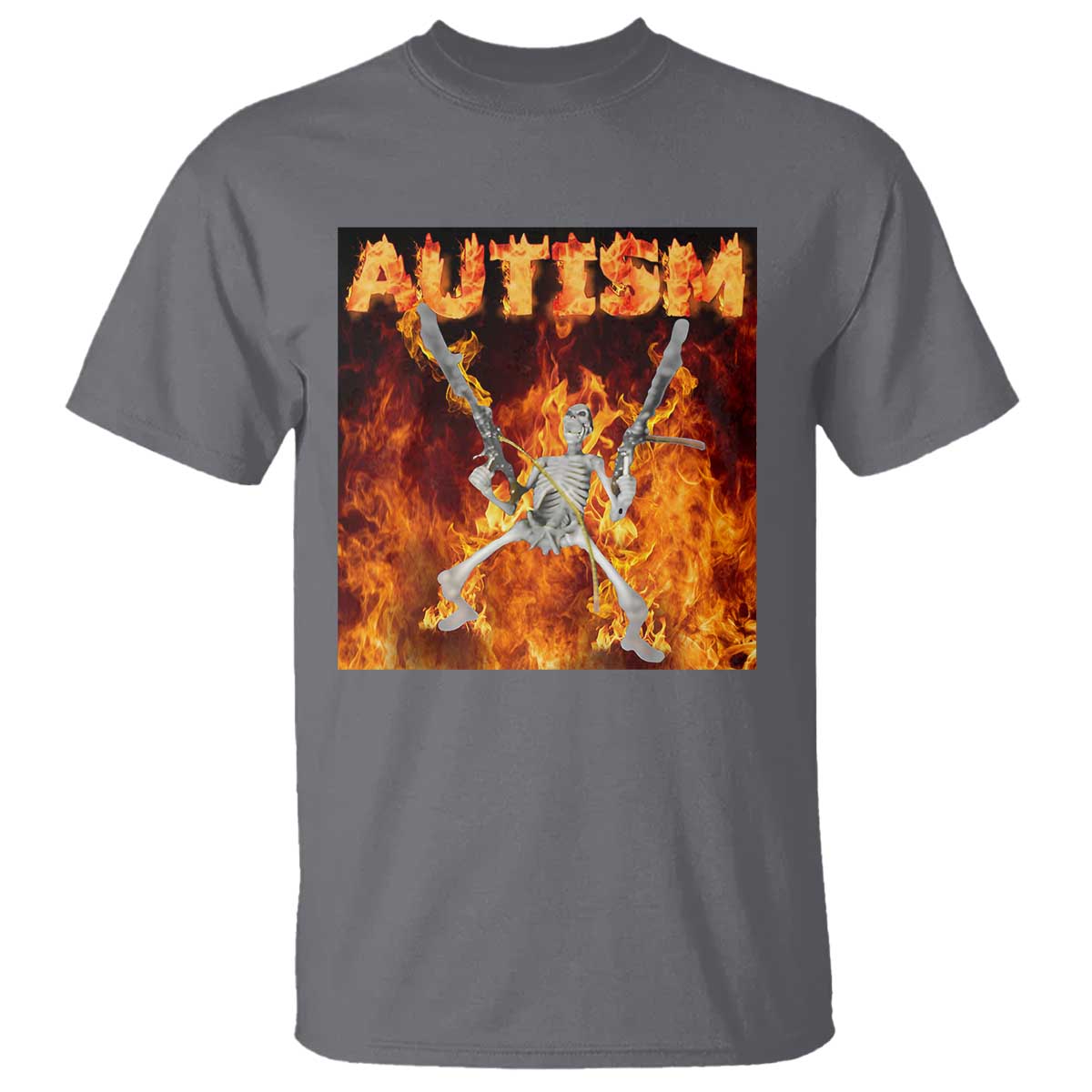 Autism Skeleton Meme T Shirt TS10 Charcoal Print Your Wear