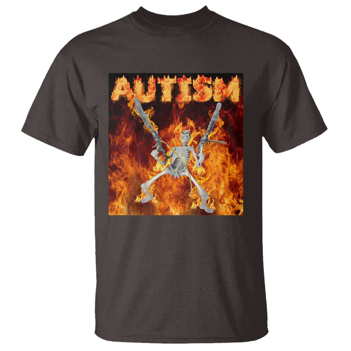 Autism Skeleton Meme T Shirt TS10 Dark Chocolate Print Your Wear