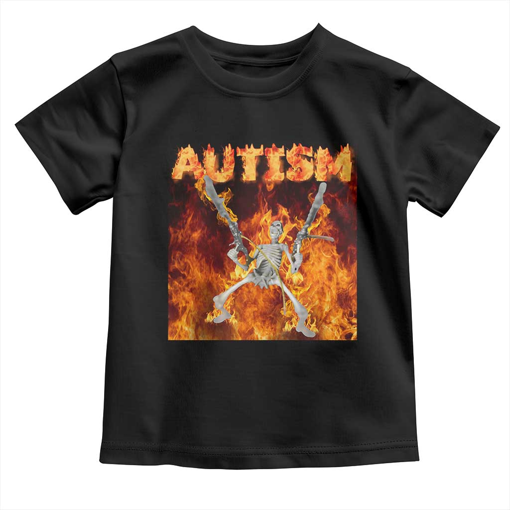 Autism Skeleton Meme Toddler T Shirt TS10 Black Print Your Wear