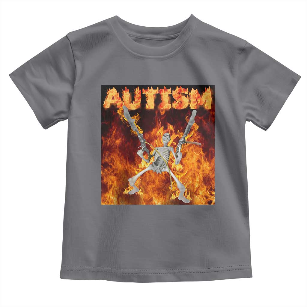 Autism Skeleton Meme Toddler T Shirt TS10 Charcoal Print Your Wear